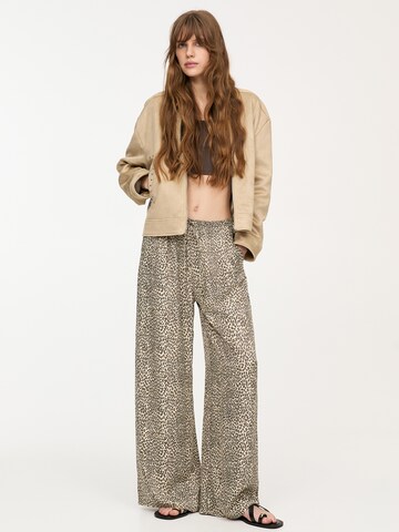 Pull&Bear Szeroka nogawka Spodnie w kolorze brązowy