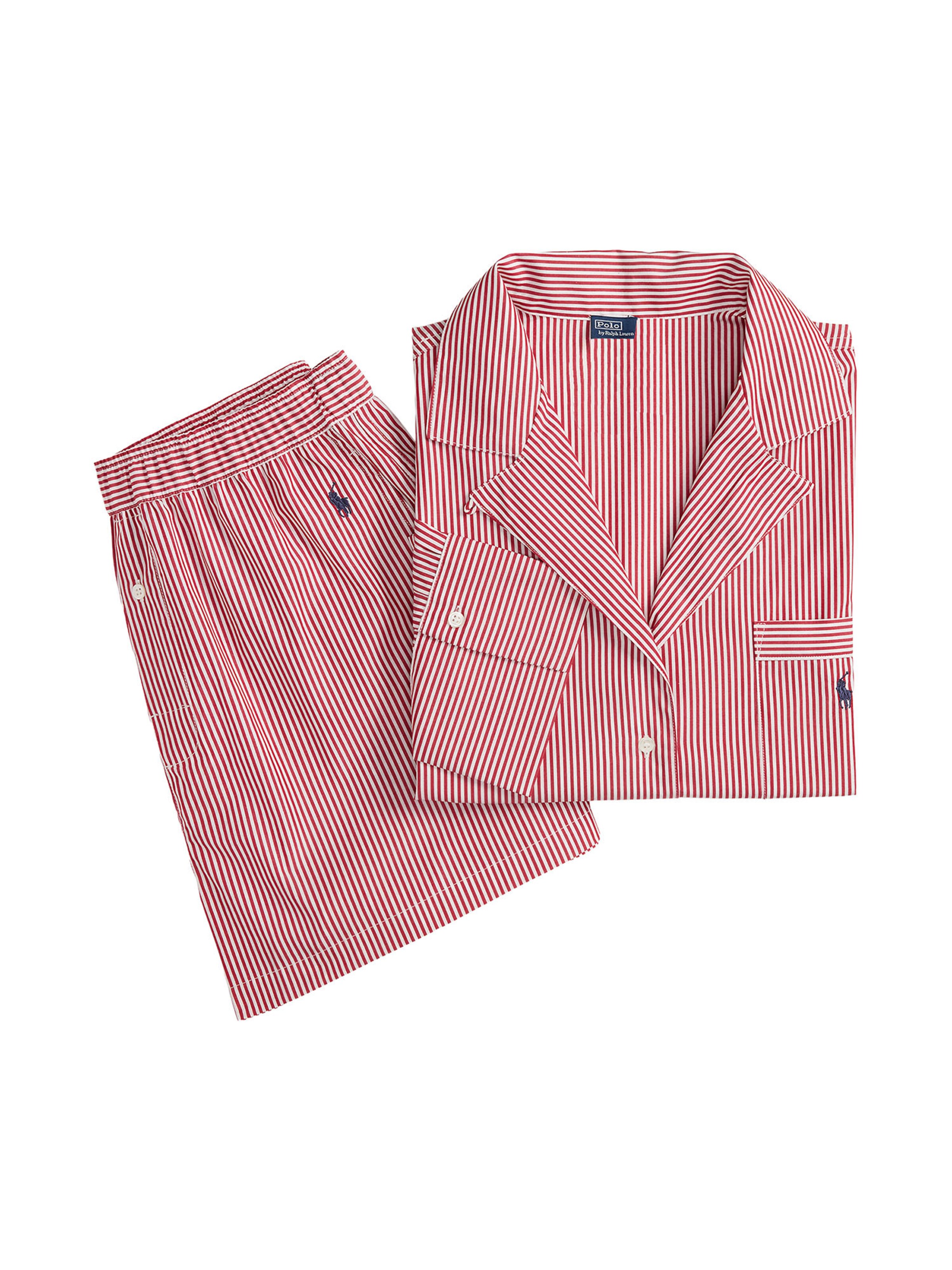 Polo Ralph Lauren - Pijama ' Shirting Stripes ' en rojo: frente