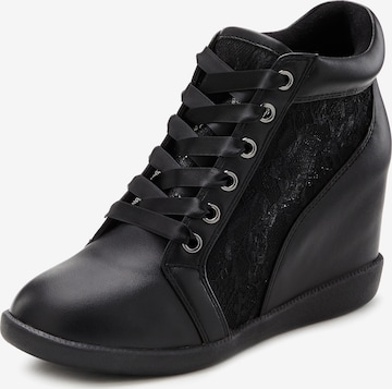 LASCANA - Zapatillas deportivas altas en negro: frente