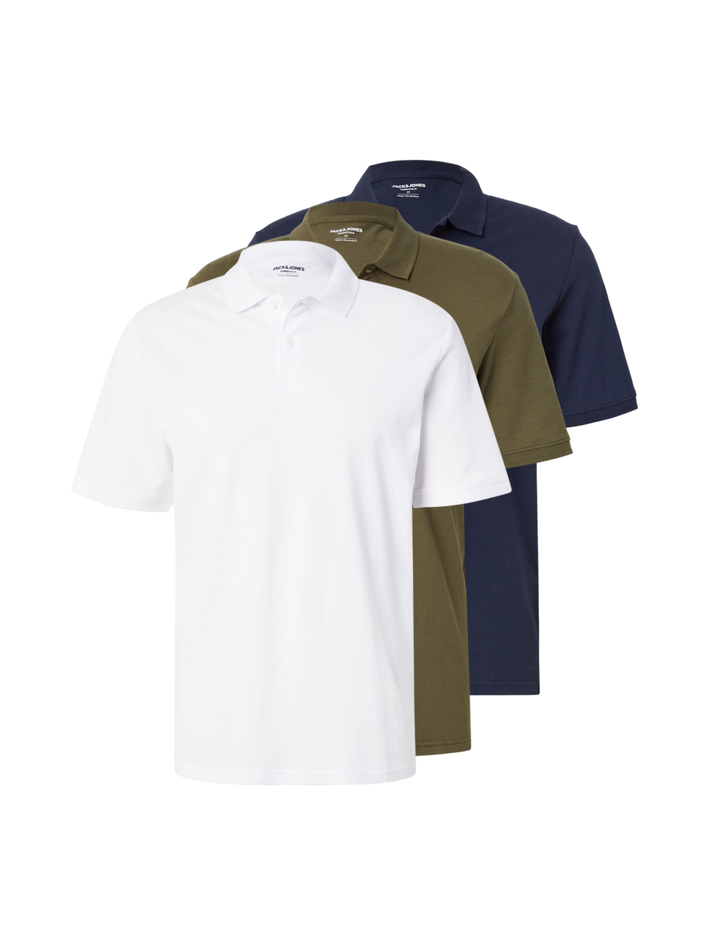 sötétkék / olíva / fehér JACK & JONES Póló, Termék nézet