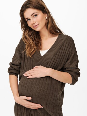 Only Maternity Pletena obleka | rjava barva