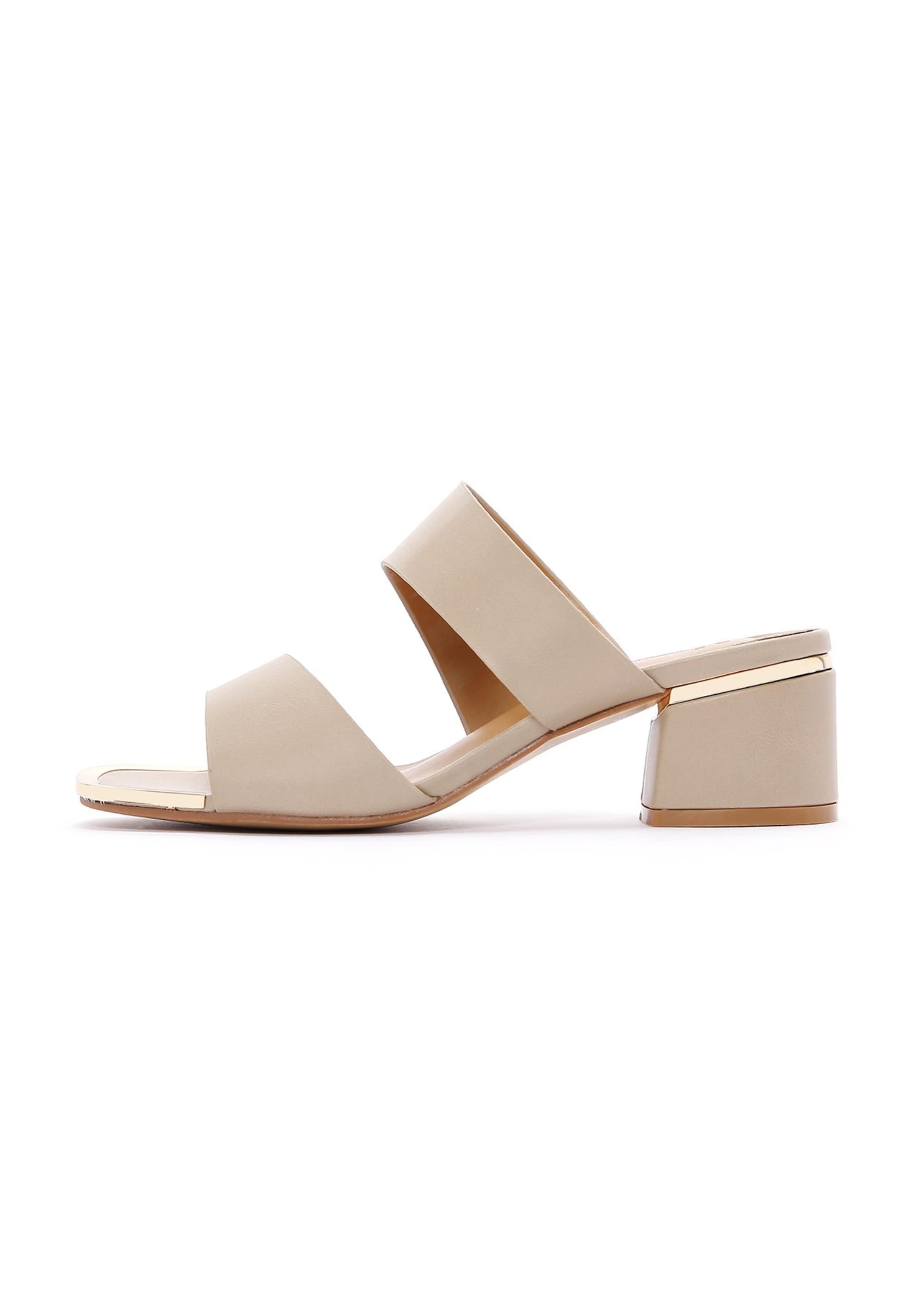 Derimod Muiltjes in Beige: voorkant