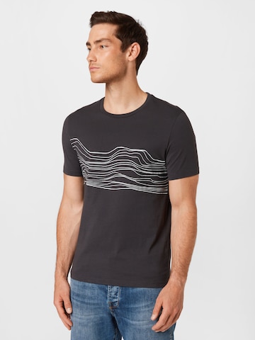 ARMEDANGELS T-Shirt 'JAAMES SOUND WAVES' (GOTS) in Grau: predná strana