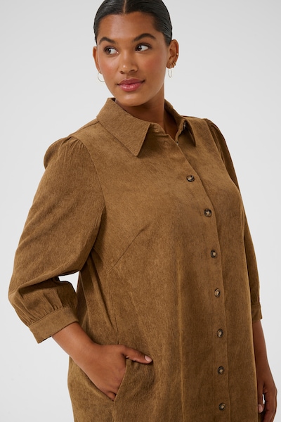 KAFFE CURVE Robe-chemise 'Verana ' en sépia, Vue avec produit