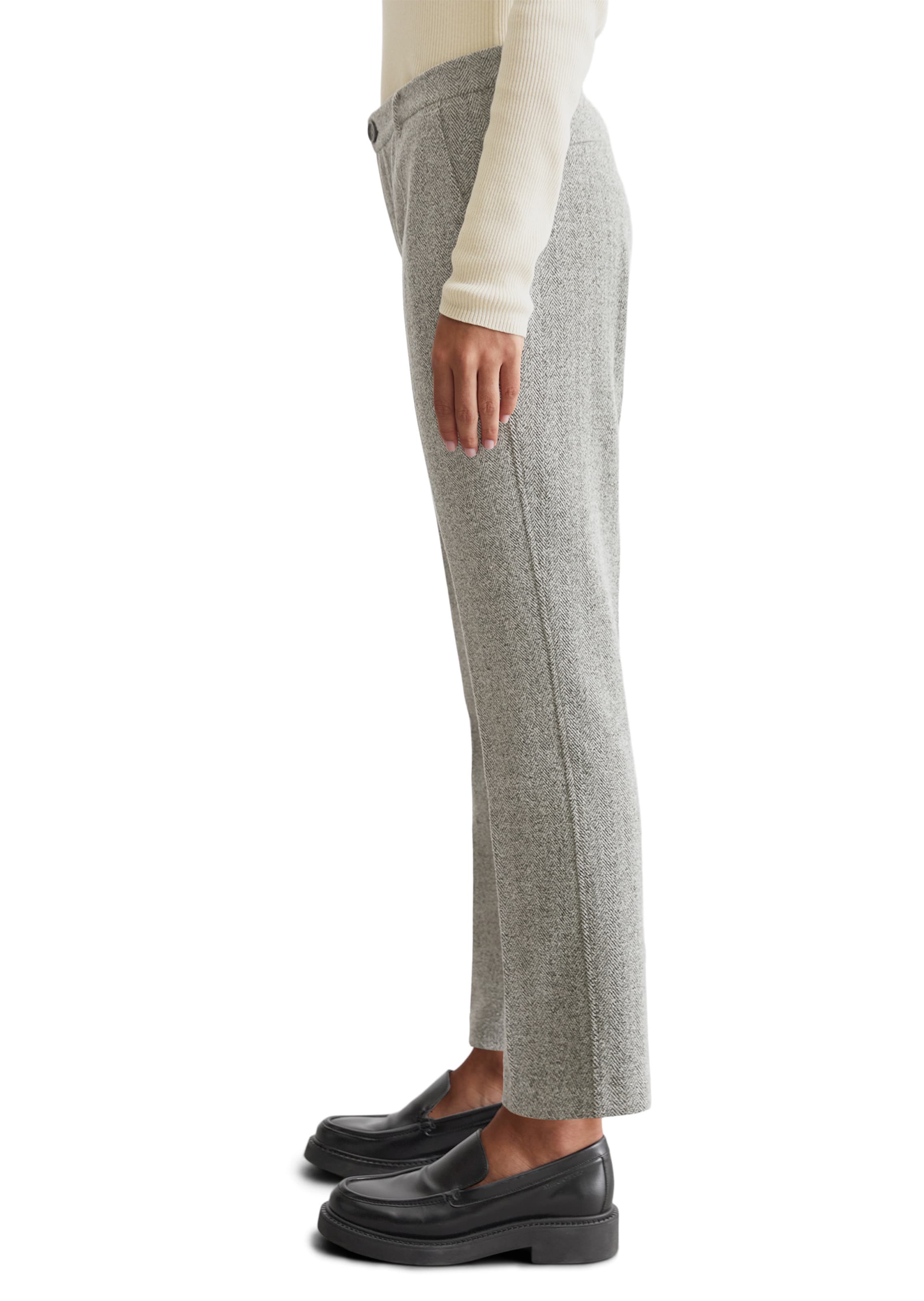 Marc O'Polo Regular Bandplooibroek in Grijs