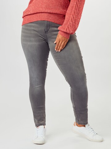 ONLY Carmakoma Skinny Jeans 'Augusta' in Grijs: voorkant