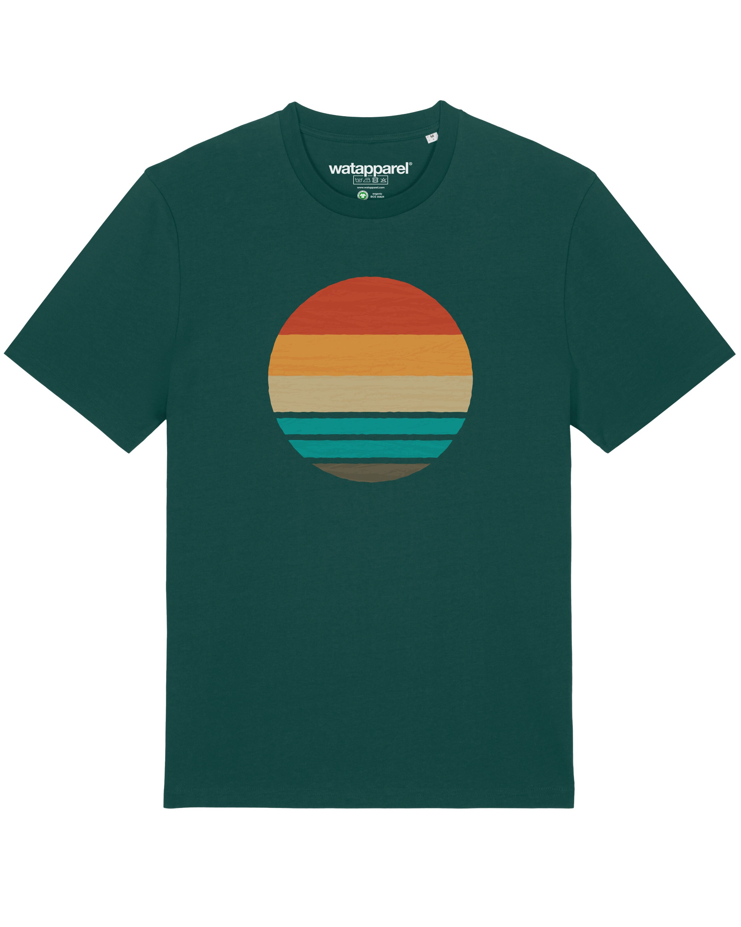 T-Shirt 'Retro Sunset Ocean' Watapparel en vert : devant