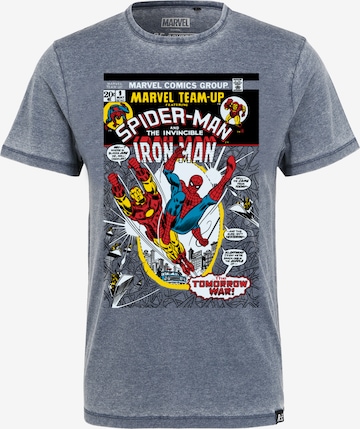 Recovered Shirt 'Marvel Team Up' in Blue: front