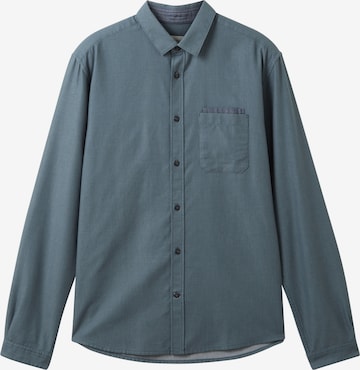 TOM TAILOR Button Up Shirt in Blue: front