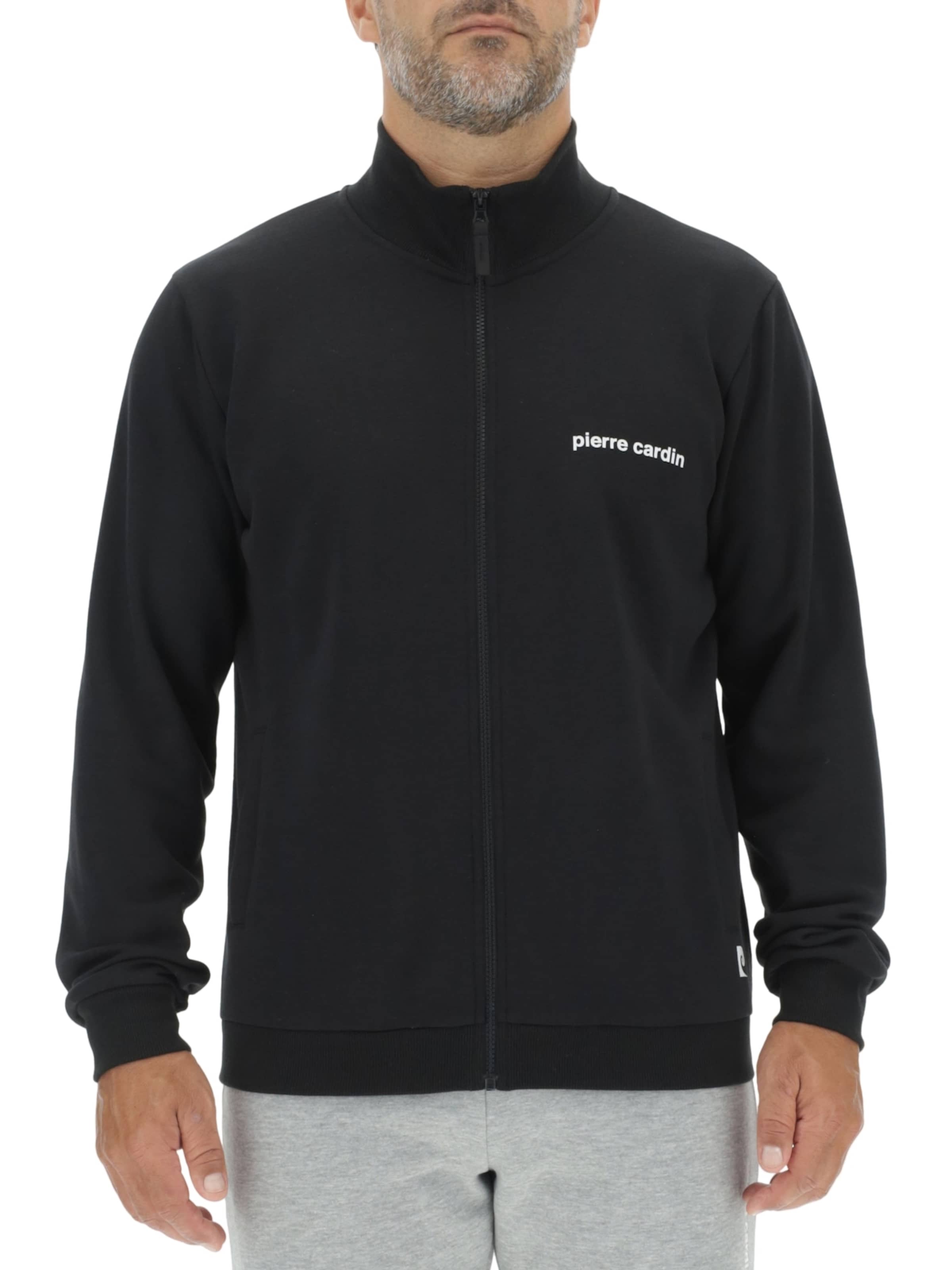 PIERRE CARDIN Sweatvest in Zwart: voorkant