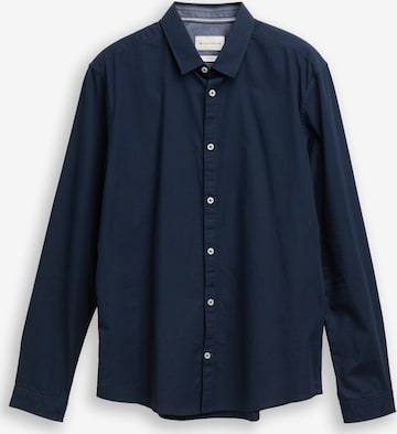Coupe slim Chemise TOM TAILOR en bleu : devant