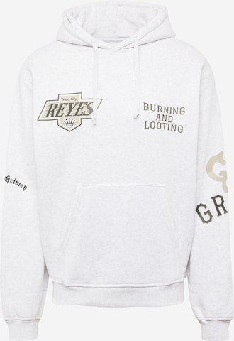 Grimey Sweatshirt 'CAUSING PANIC' in White: front