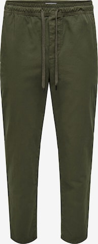 Effilé Pantalon chino 'ONSLinus' Only & Sons en vert : devant
