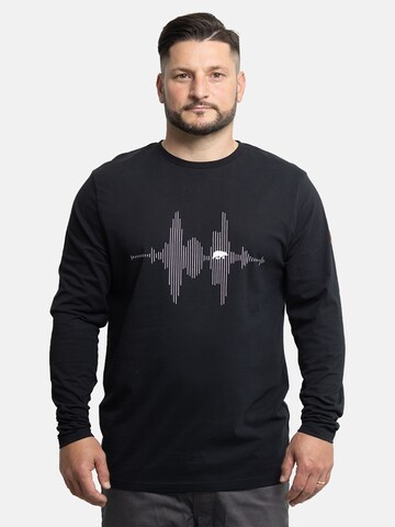 FORSBERG Sweatshirt 'Longsleeve mit Audiowelle' in Black
