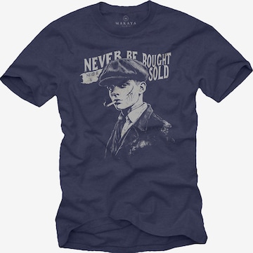 MAKAYA Shirt 'Never Be Bought' in Blue: front