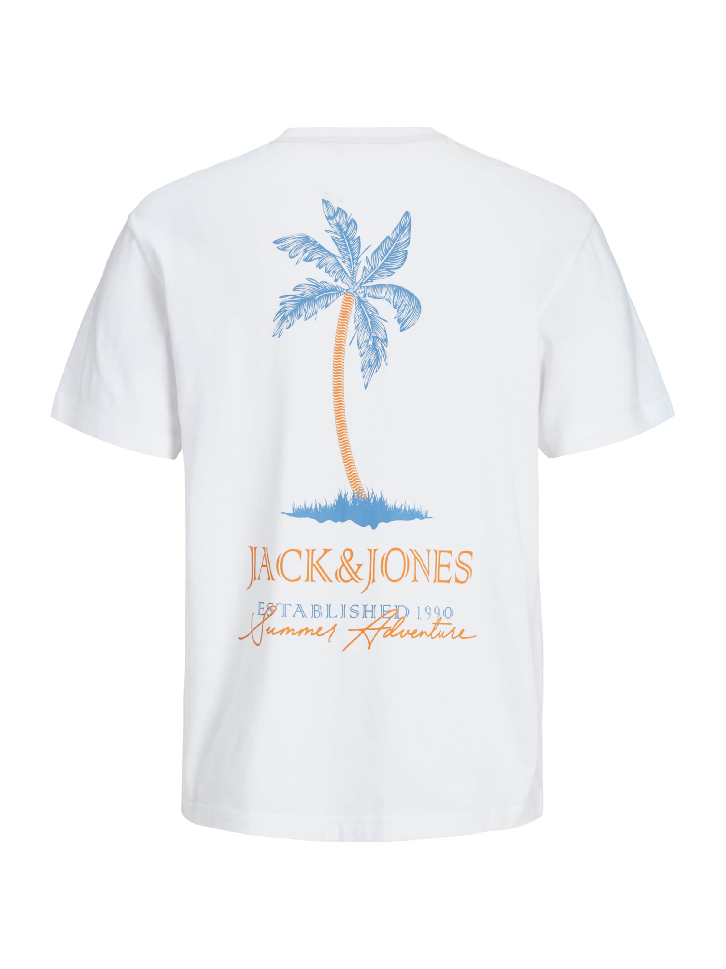 Jack & Jones Plus Μπλουζάκι 'JJSUMMER VIBES' σε λευκό