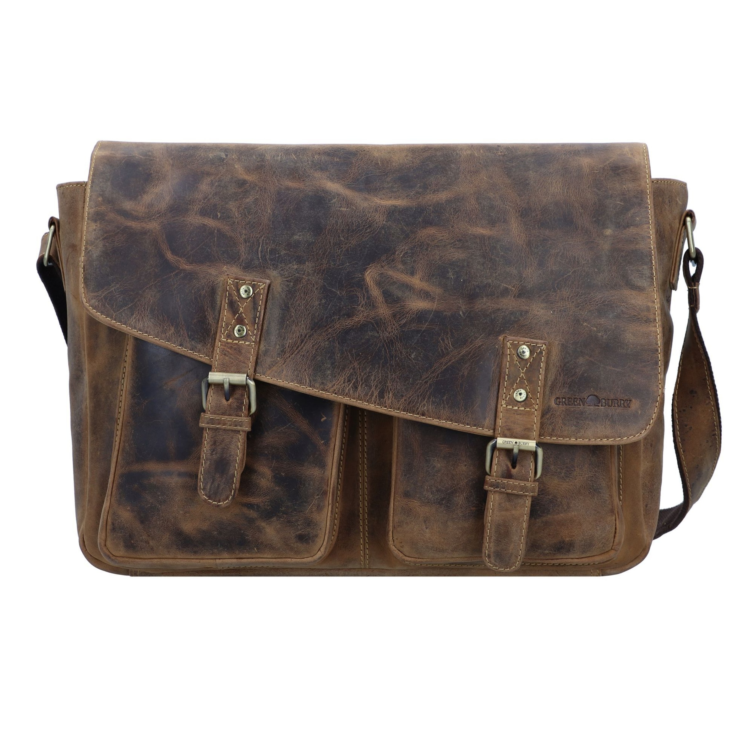 GREENBURRY Messenger 'Vintage 1541 Revolver' in dunkelbraun, Produktansicht