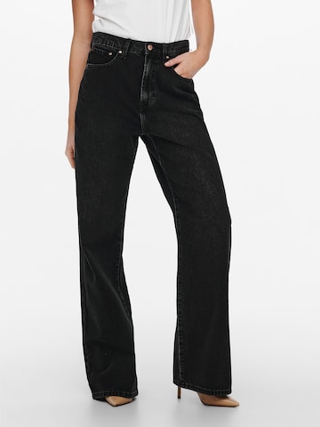 ONLY Wide leg Jeans 'Hope' in Zwart: voorkant