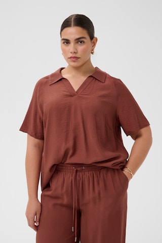 KAFFE CURVE Blouse in Red: front