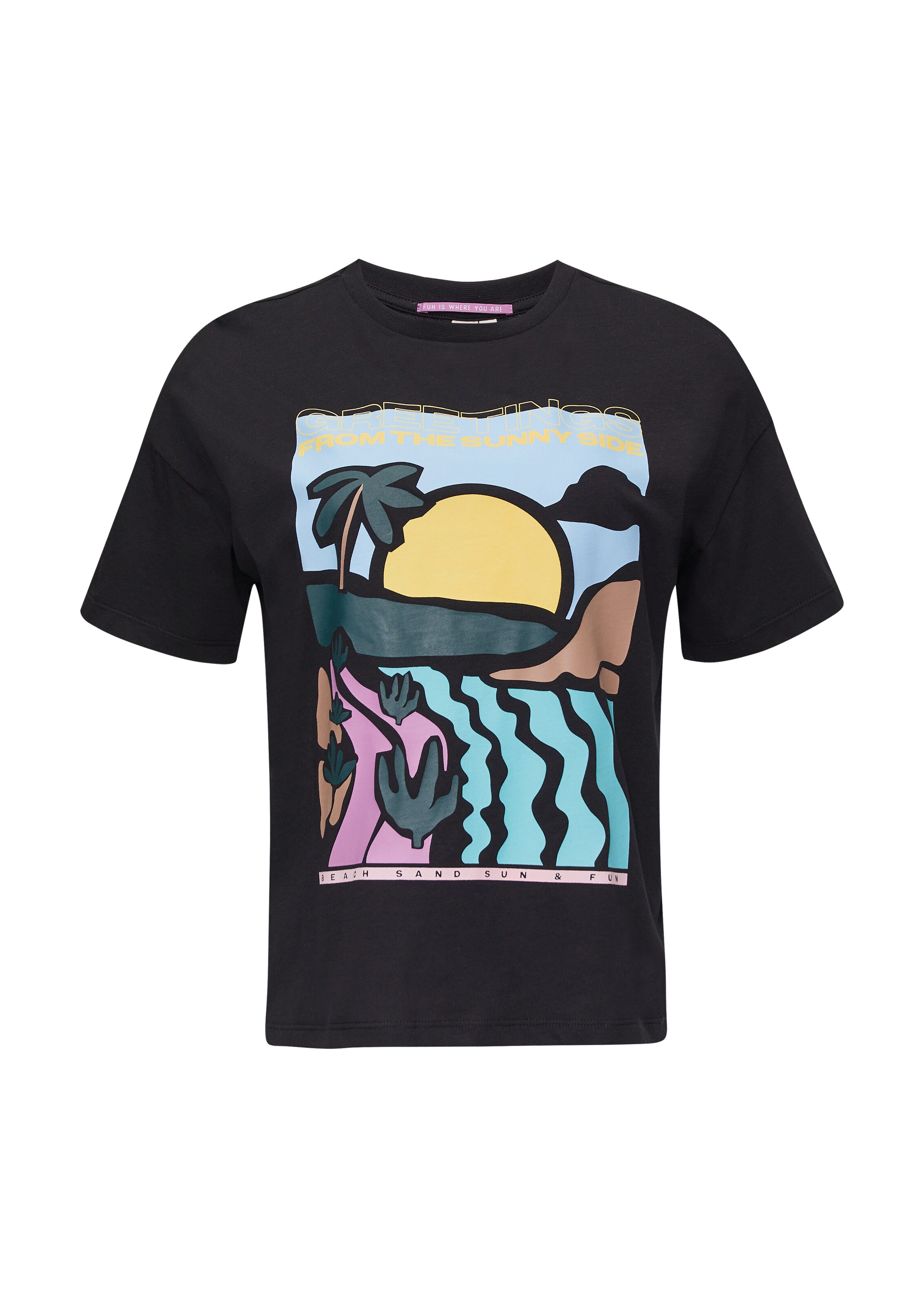 QS Shirt in Schwarz: Vorderseite