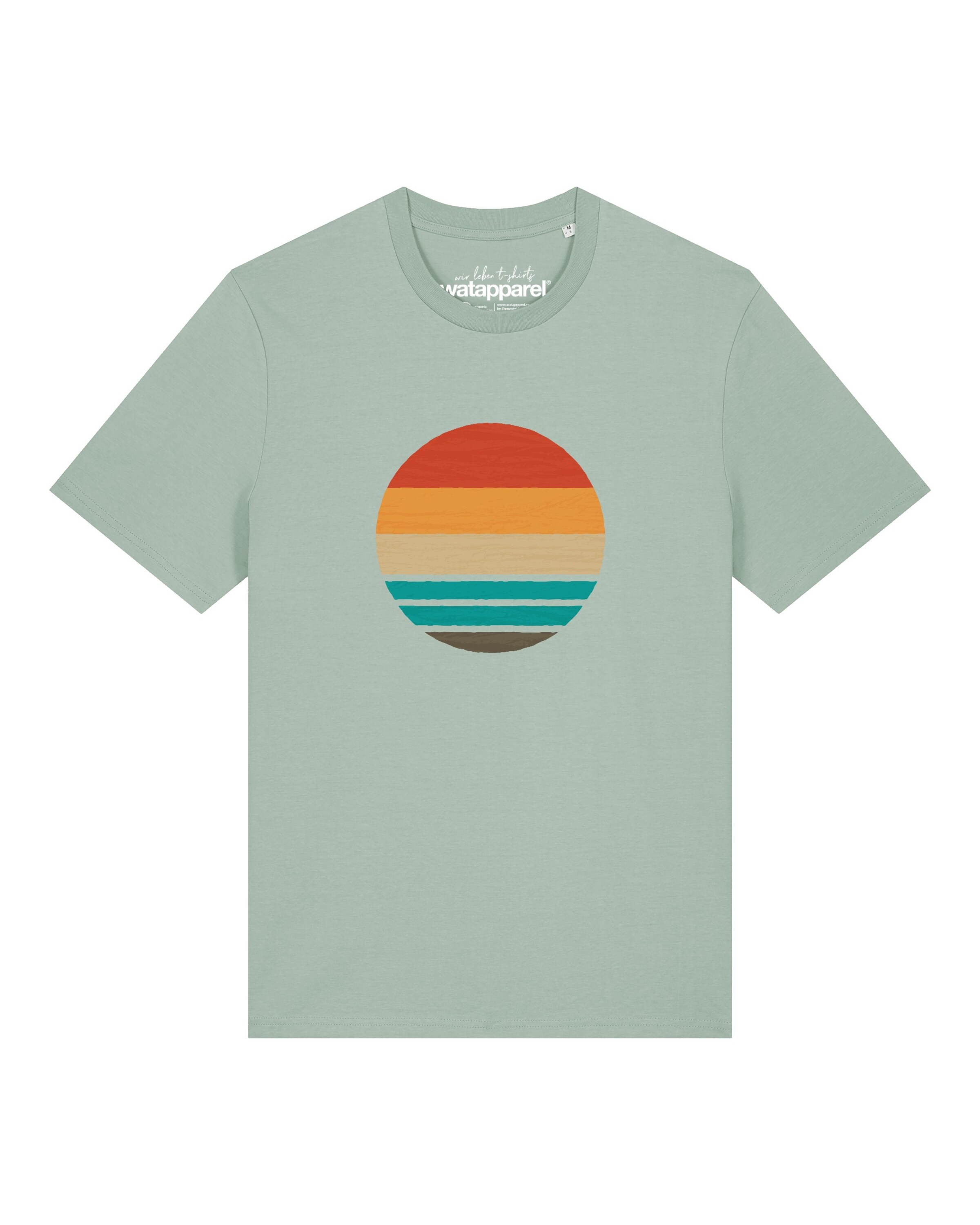 T-Shirt 'Retro Sunset Ocean' Watapparel en vert : devant