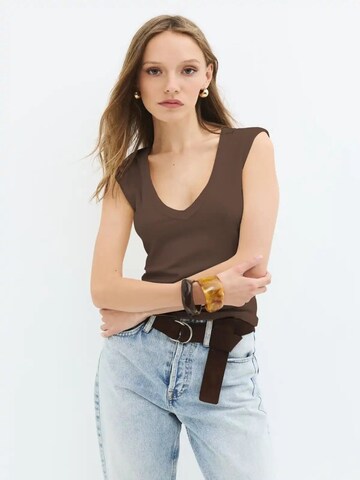 No Matter What Top in Brown: front