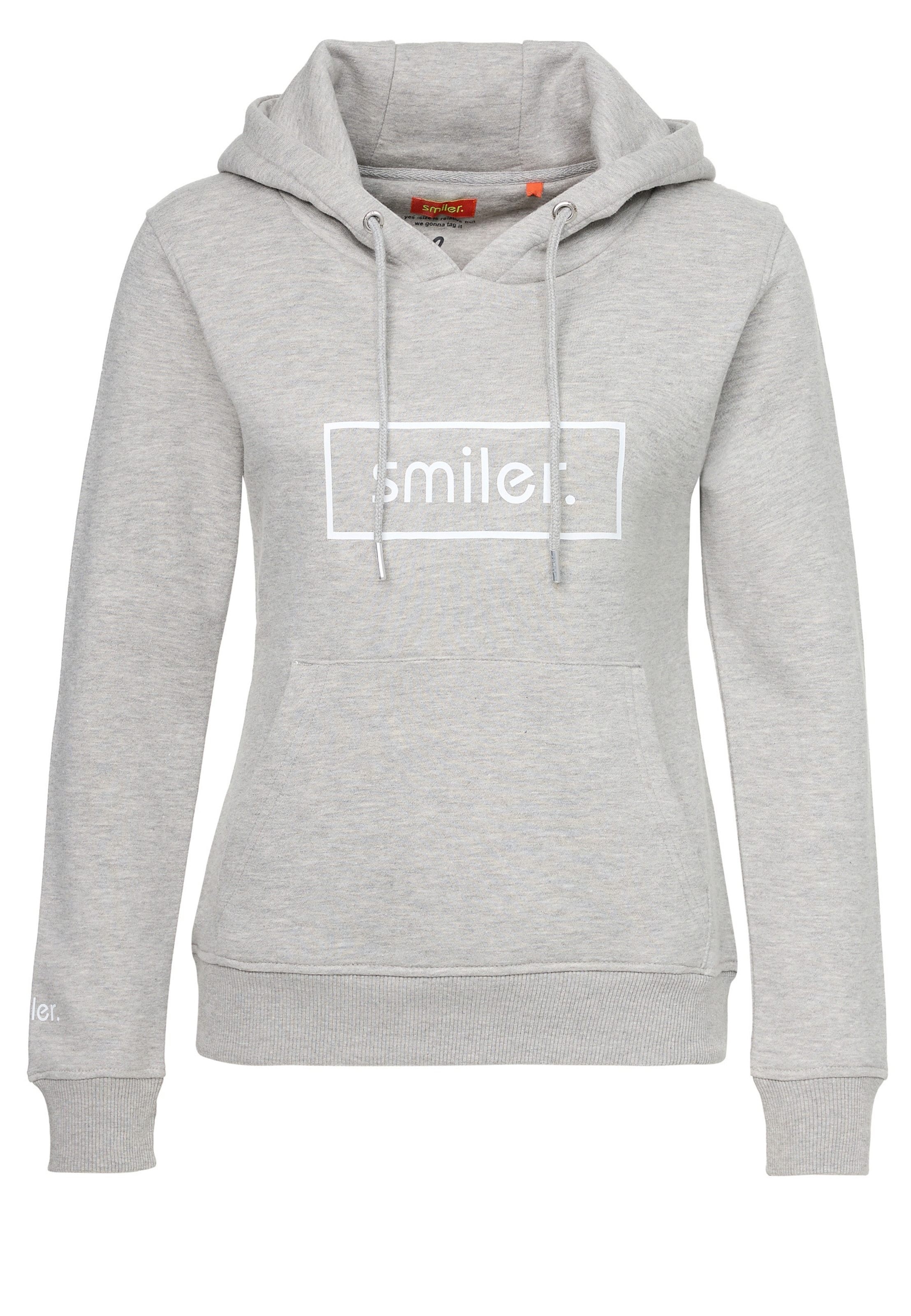 smiler. Sweatshirt 'Happy' in Grau: Vorderseite