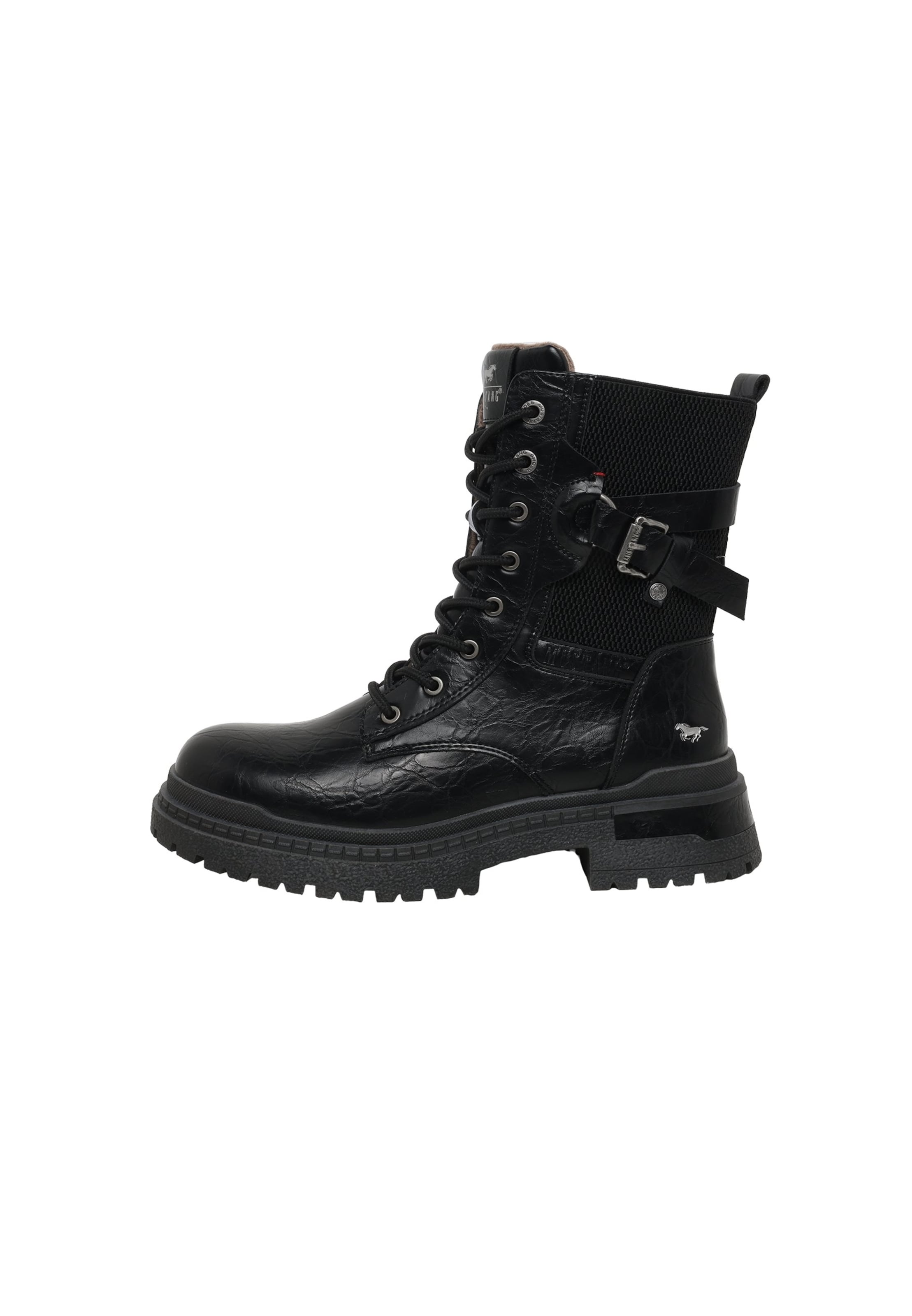 Botine de la MUSTANG pe negru: față