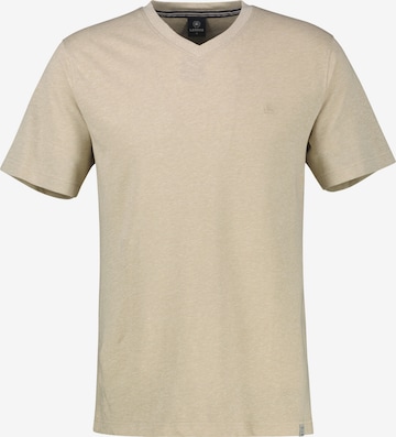 LERROS T-Shirt aus Baumwoll-Leinen-Mix in moderner 2-Tone-Optik in Beige: Vorderseite