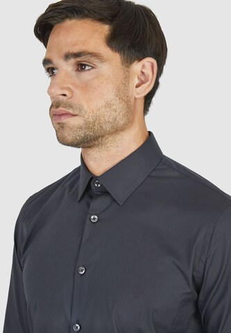 HECHTER PARIS Regular fit Business shirt 'Xtension' in Black
