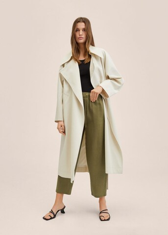 MANGO Loosefit Housut 'Linen' värissä vihreä