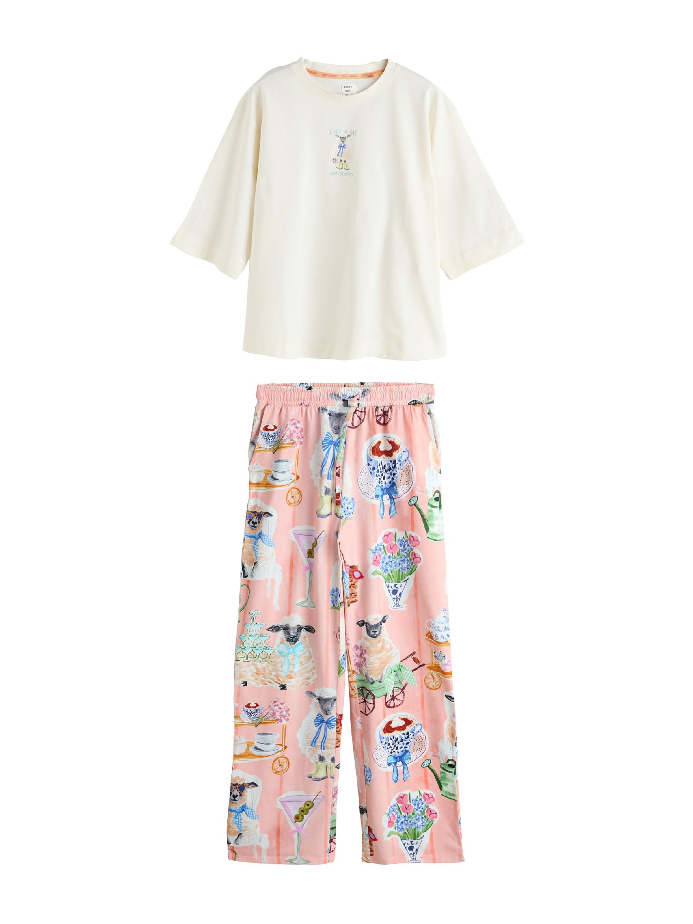 Next Пижама в Ярко-розовый: спереди