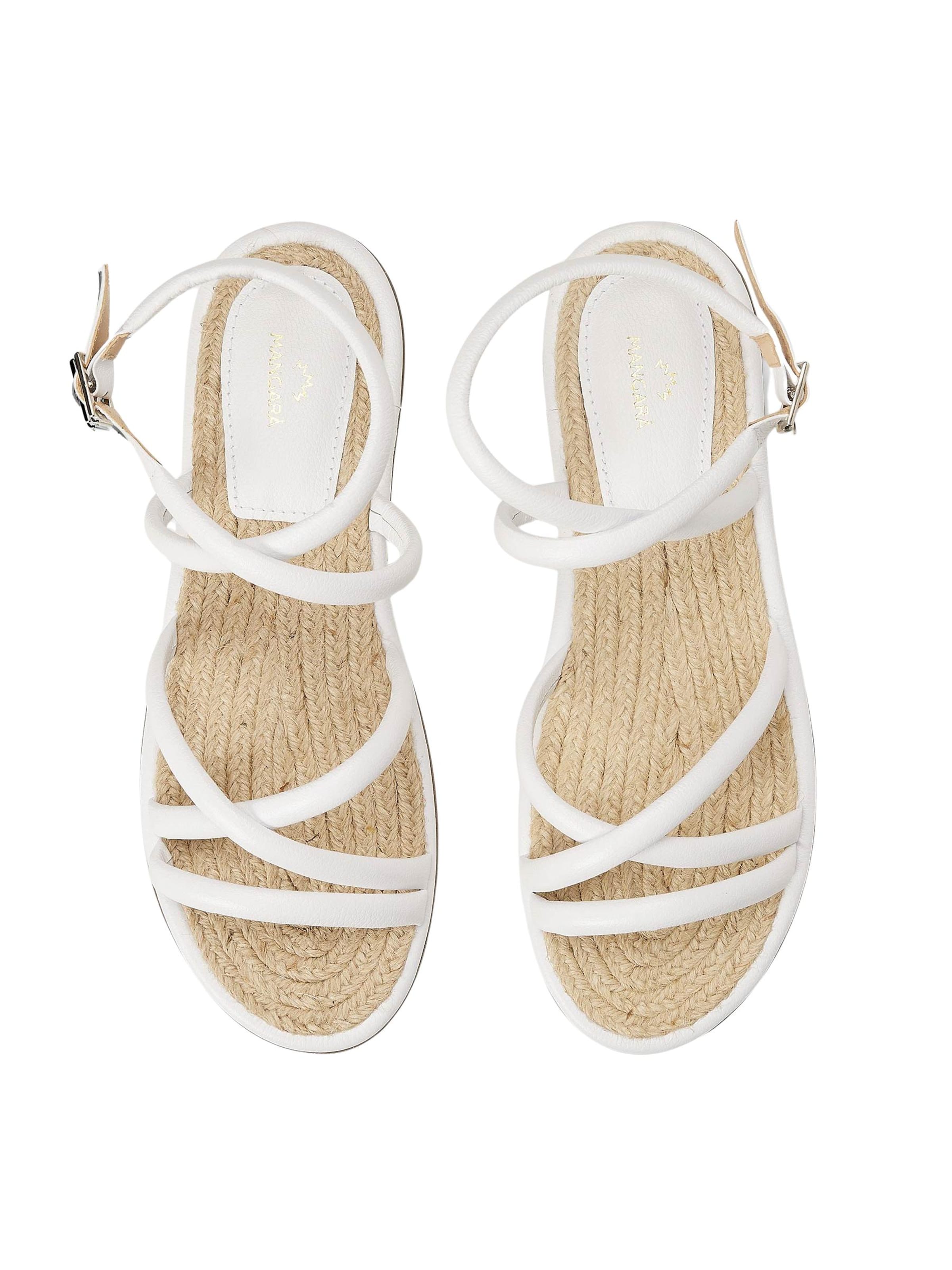 Sandales à lanières 'Sandales anginco en cuir blanc' Mangara Atelier en blanc