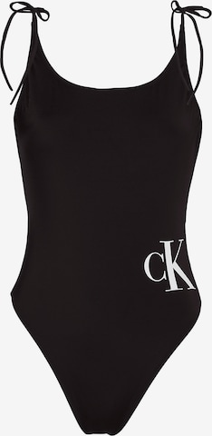 Calvin Klein Swimwear Bustier Set: Badeanzug, Stirnband und Handtuch in Schwarz: predná strana
