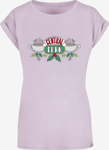 ABSOLUTE CULT T-Shirt 'Friends - Festive Central Perk' in Lila: predná strana