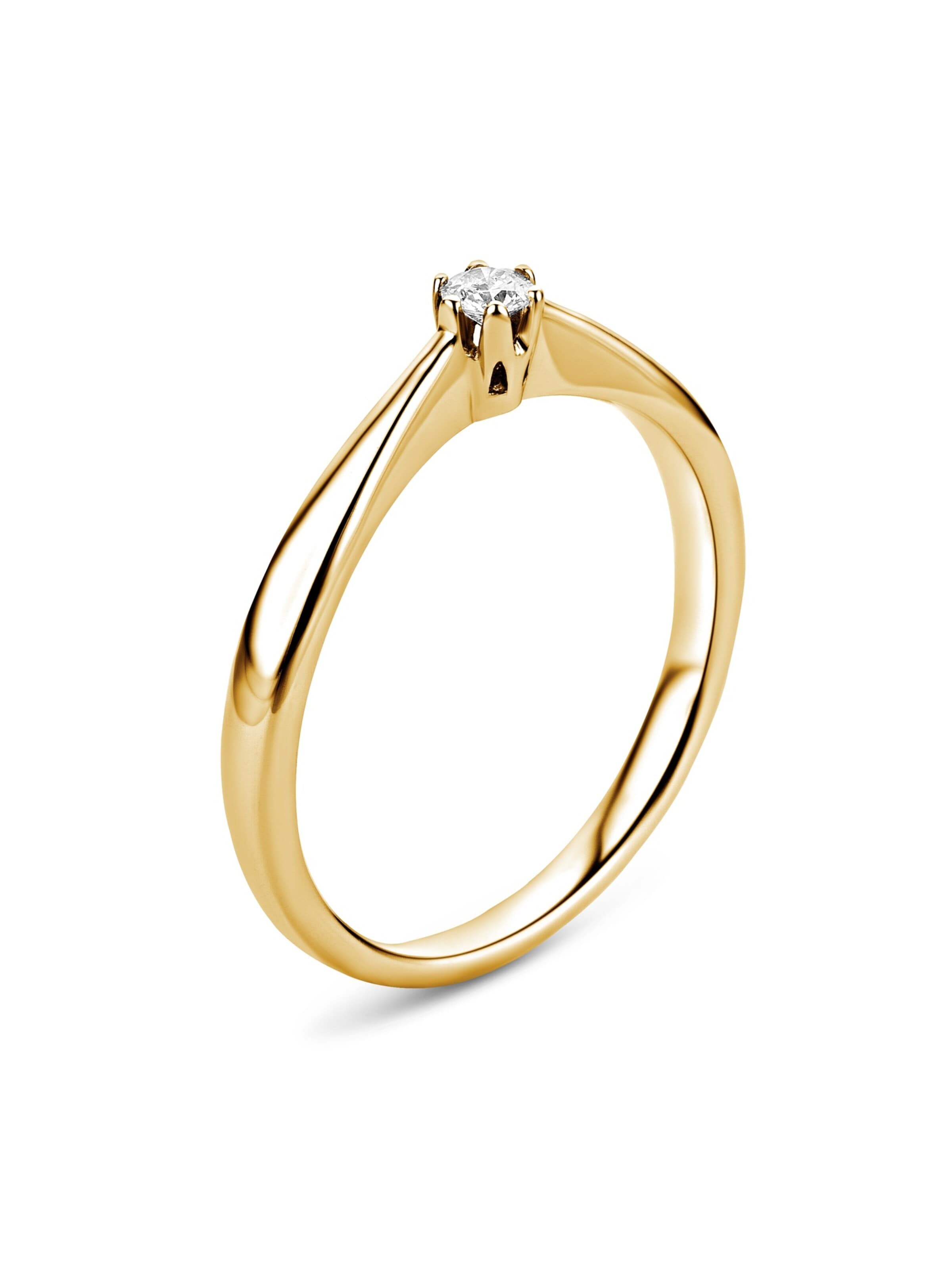 DIAMANT LETERNEL Ring 'Solitär-Ring aus 375 Gelbgold mit 0.09 Karat Diamant' in Gold
