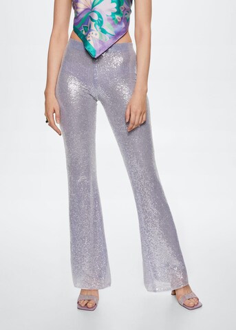 MANGO Flared Pants 'Tex' in Purple: front