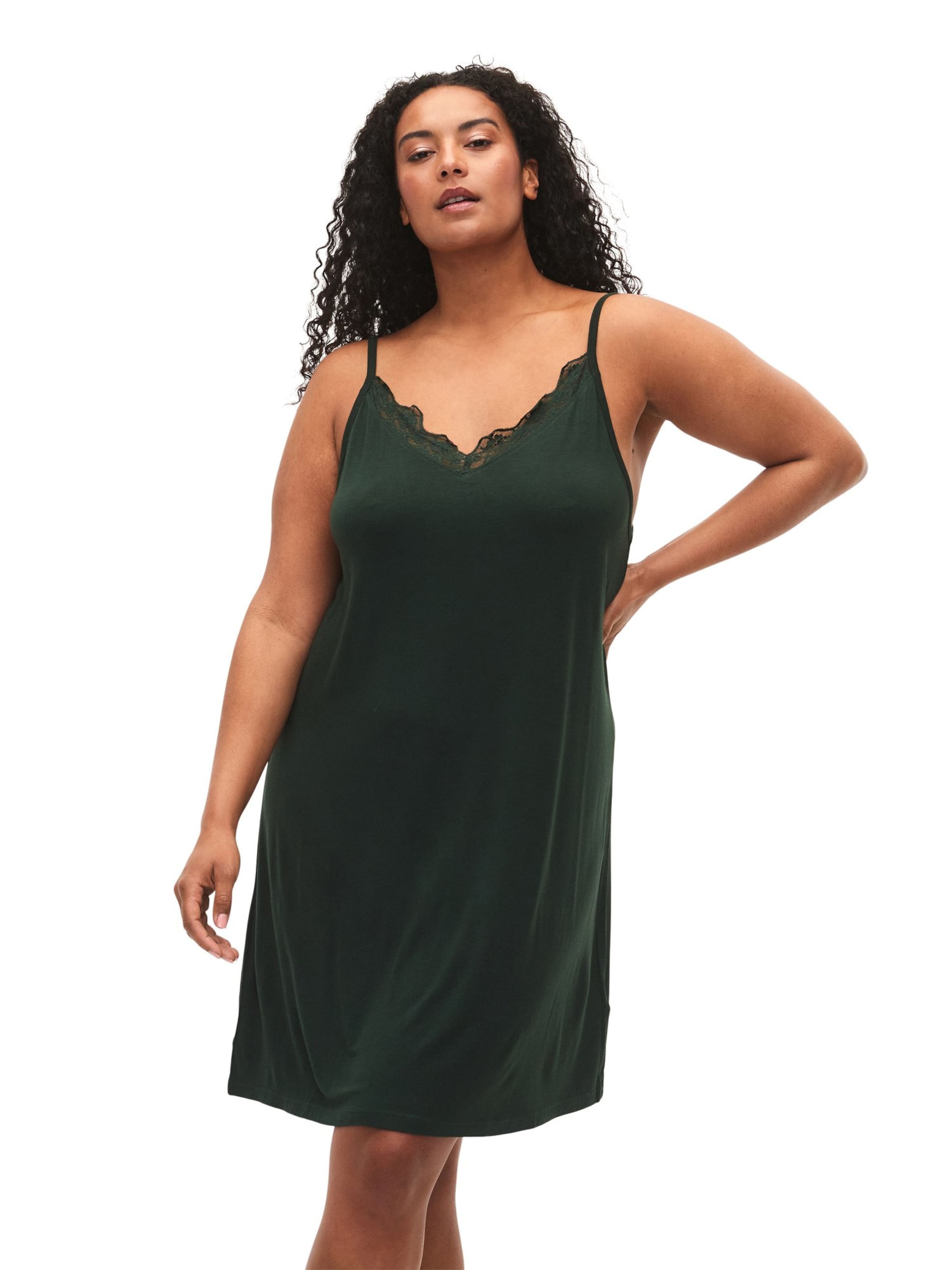 Zizzi Negligee 'LACE' in Green: front