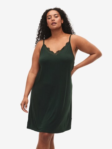 Zizzi - Camisa de noite 'LACE' em verde: frente