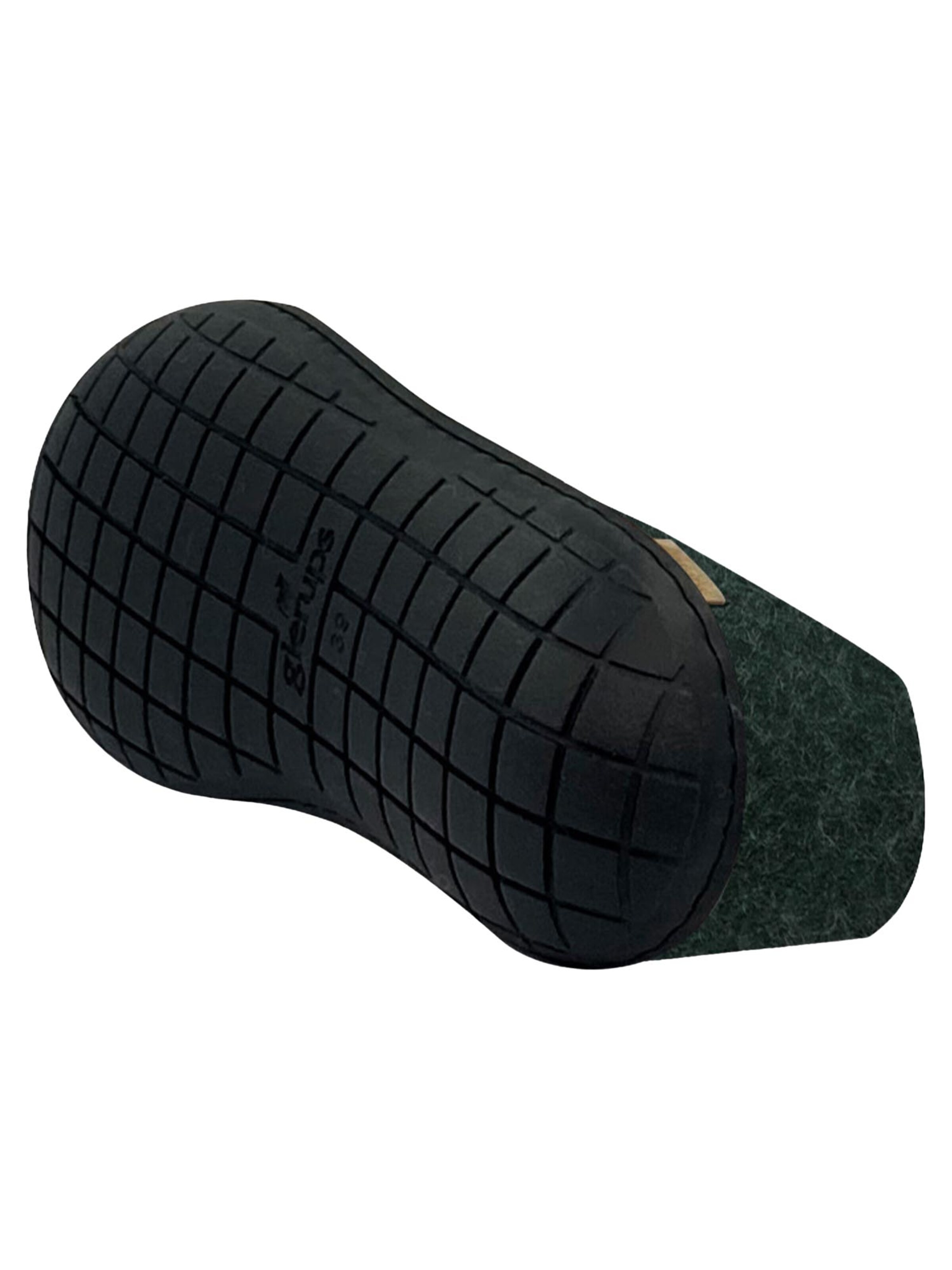 Glerups Slipper 'Kautschuksohle Schwarz' in Green