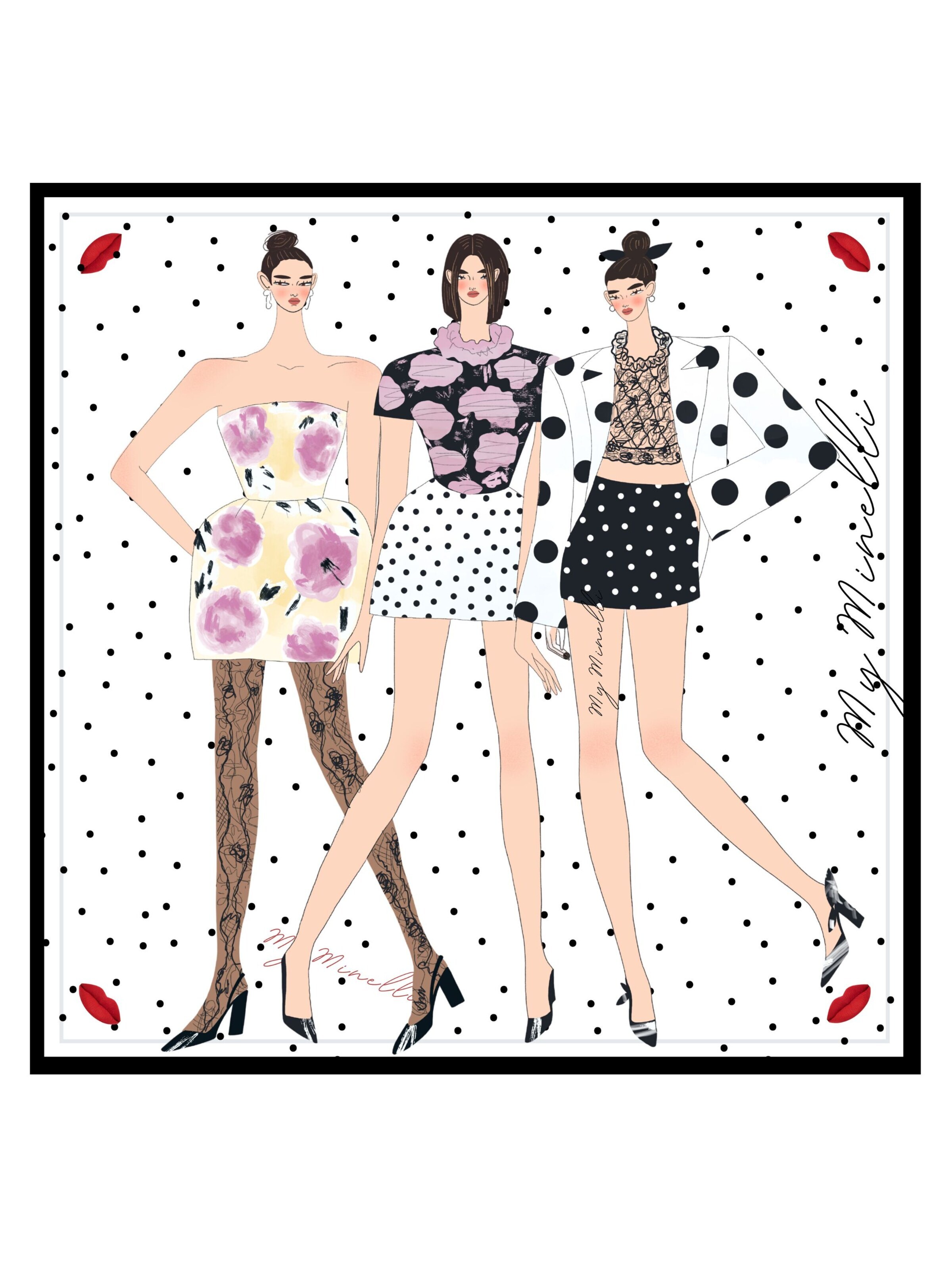 Foulard 'Modemoiselle 100% Slk & Fashion' My Minelli en mélange de couleurs : devant