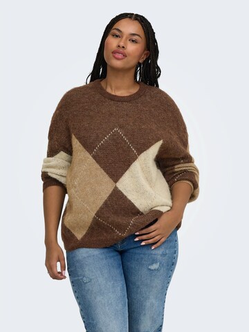Pull-over 'CARNOEME' ONLY Carmakoma en marron : devant