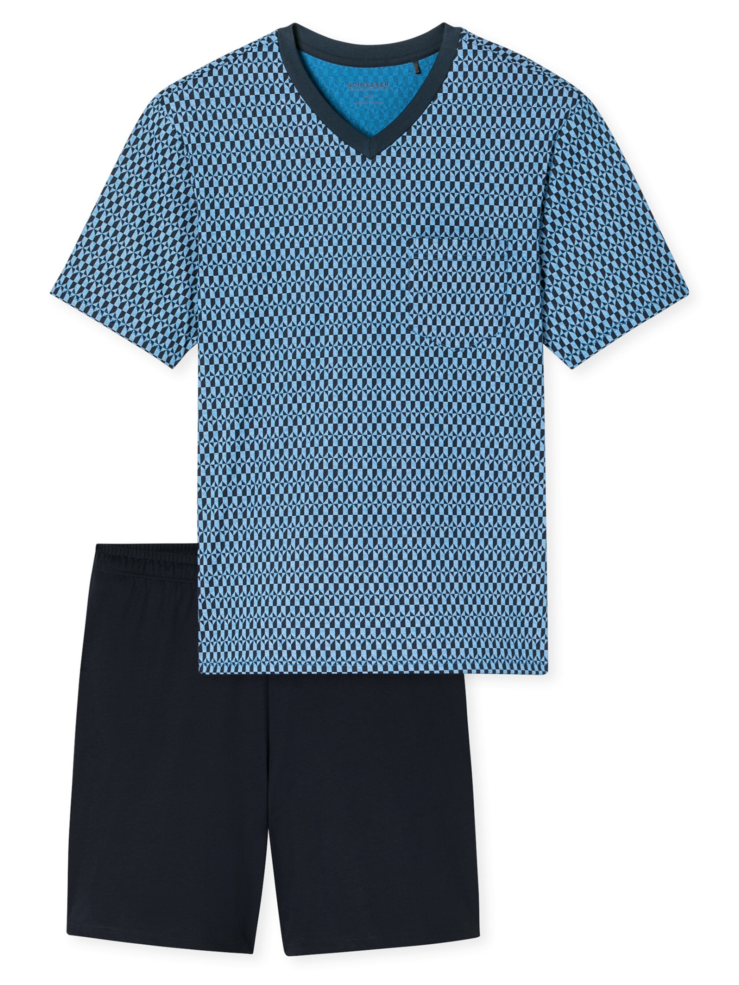 SCHIESSER Pyjama 'Comfort Nightwear' in Blau: Vorderseite