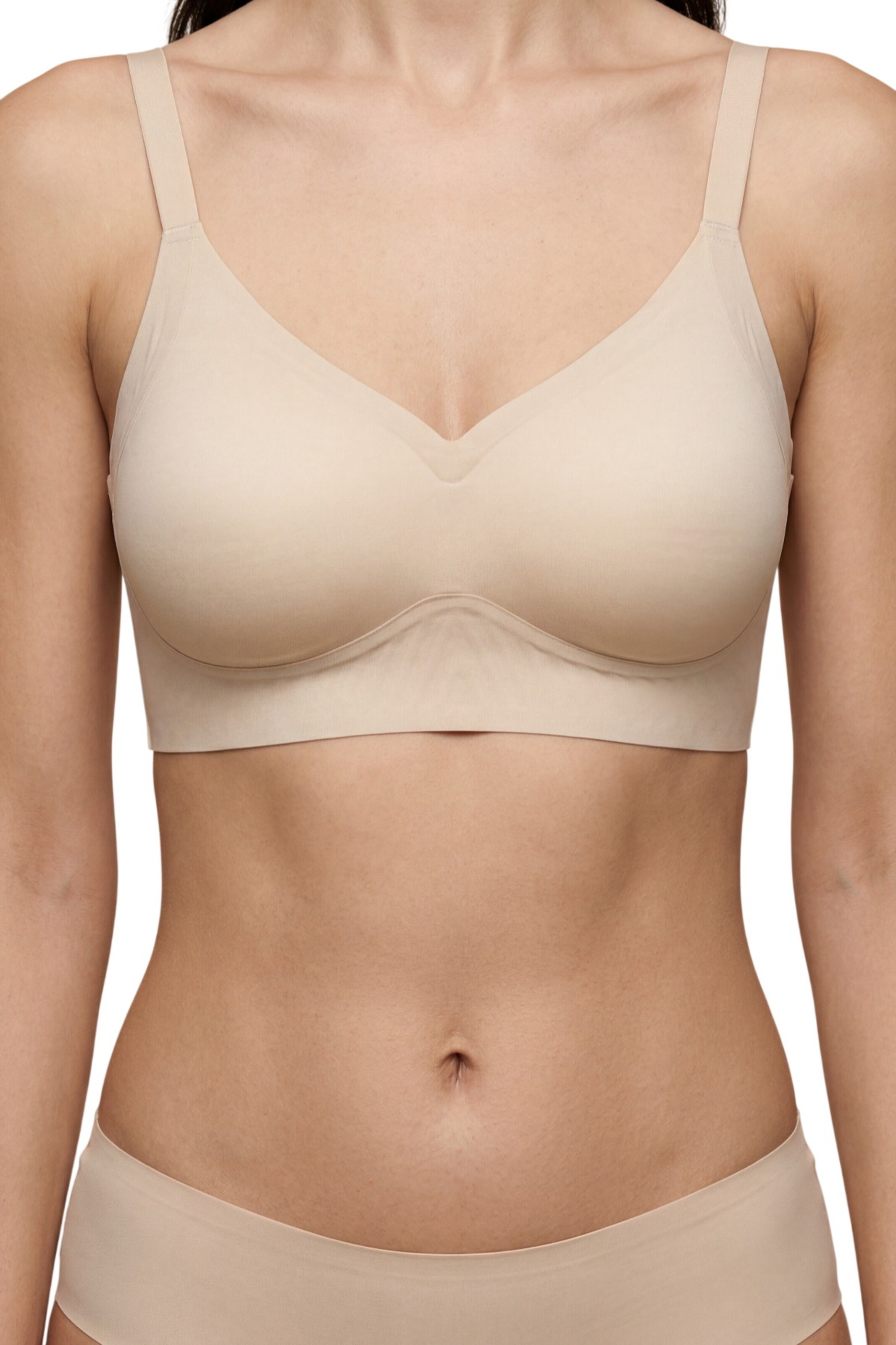 C&City Bralette Bra in Beige: front