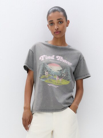Pull&Bear Shirt in Grijs: voorkant