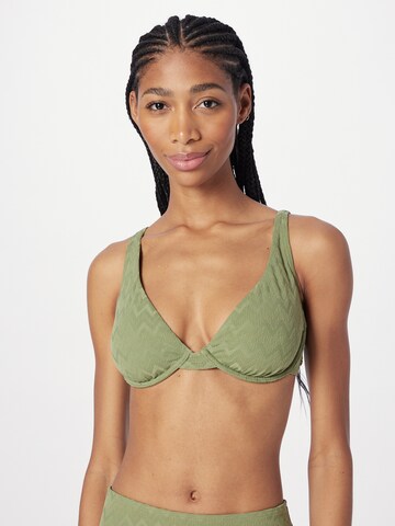 ROXY Balconette Athletic Bikini Top 'Current Coolness' in Green: front