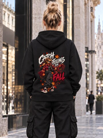 LUNØIR Studio Sweatshirt 'BOSS Femme Cozy Autumn Scarf' in Black