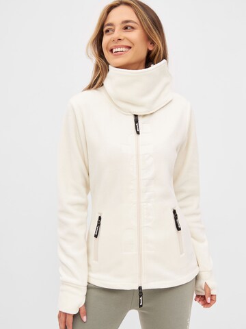 BENCH Fleece jas 'Finish' in Wit: voorkant