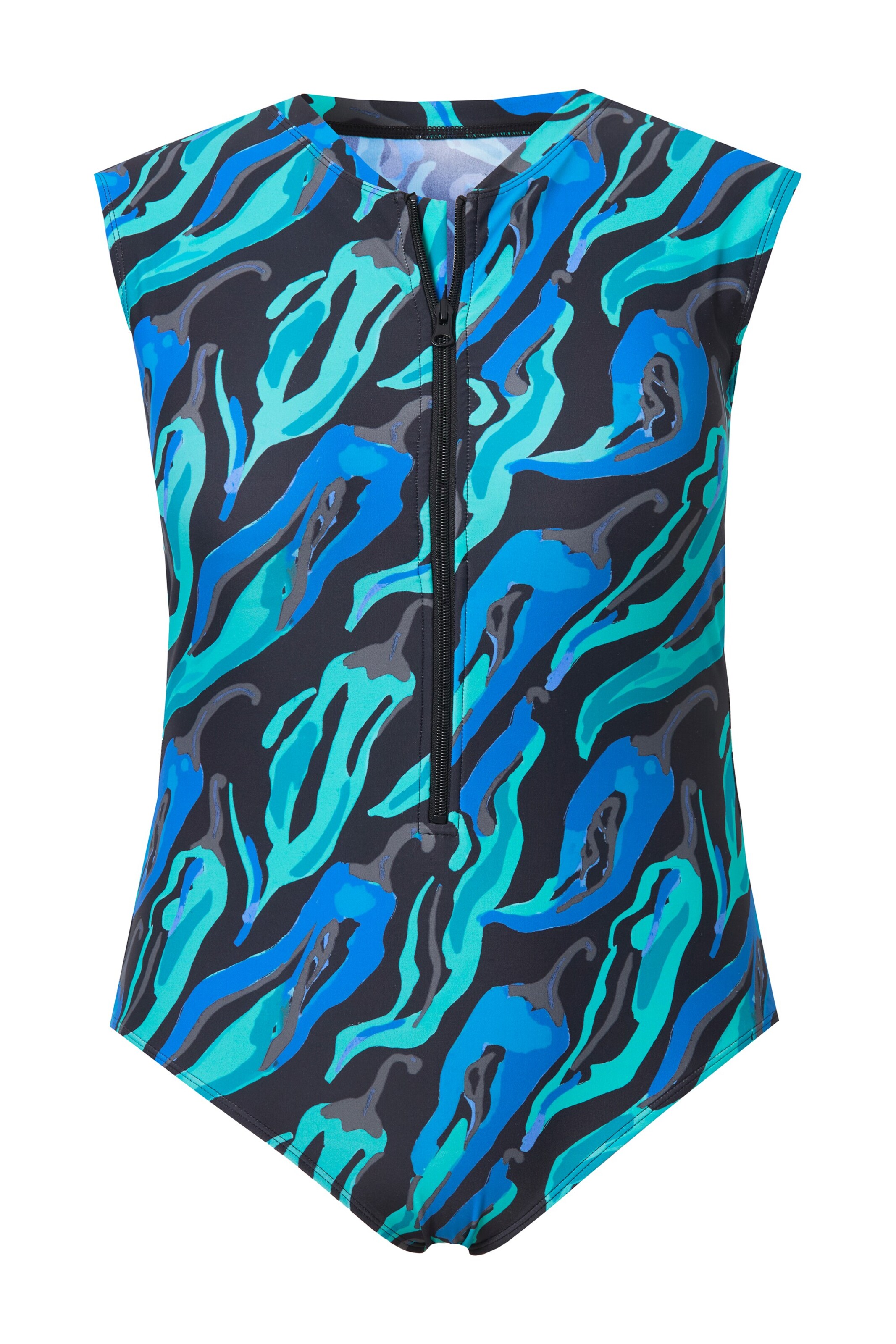 Ulla Popken Badpak in Blauw: voorkant