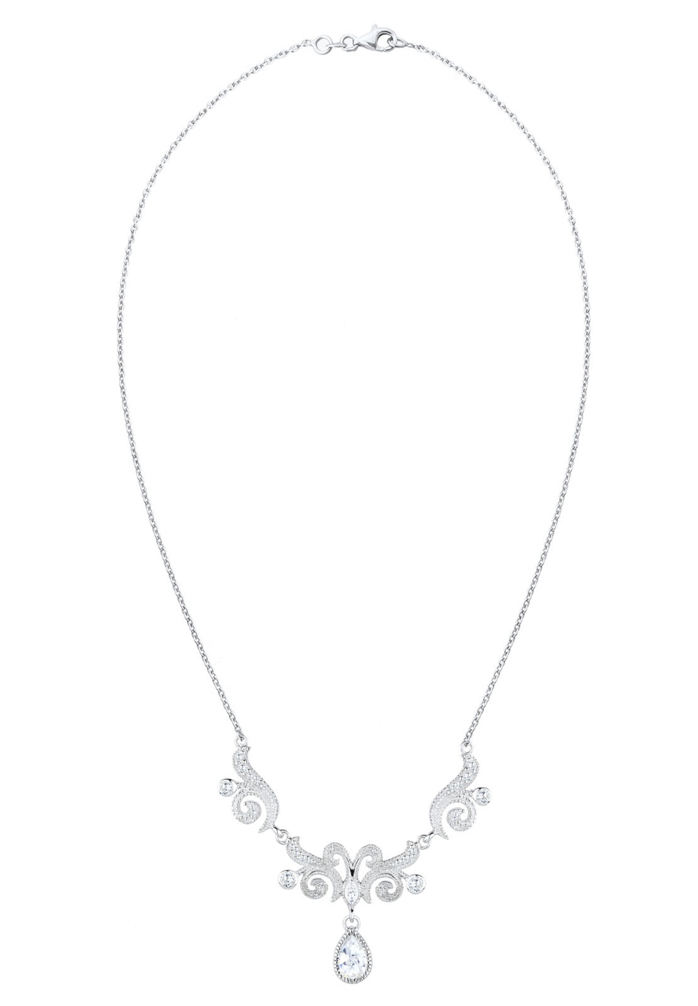 ELLI PREMIUM Ketting 'Ornament' in Zilver: voorkant